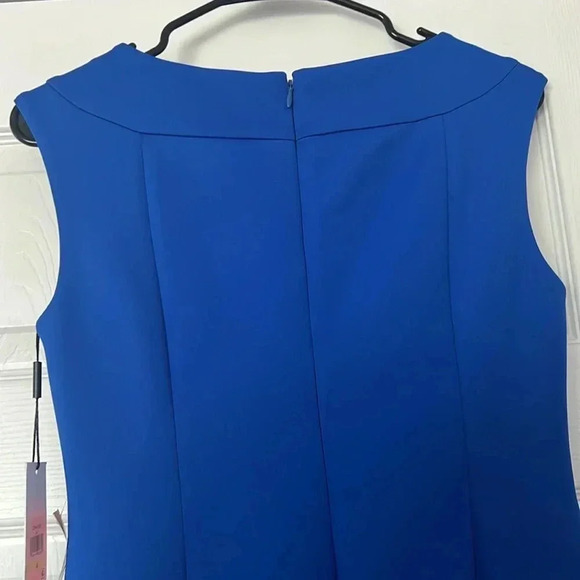Calvin Klein Scuba Flare Royal Blue Dress Size 4 - Picture 8 of 10